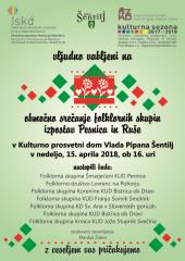 OBMOČNO SREČANJE FOLKLORNIH SKUPIN IZPOSTAV PESNICA IN RUŠE